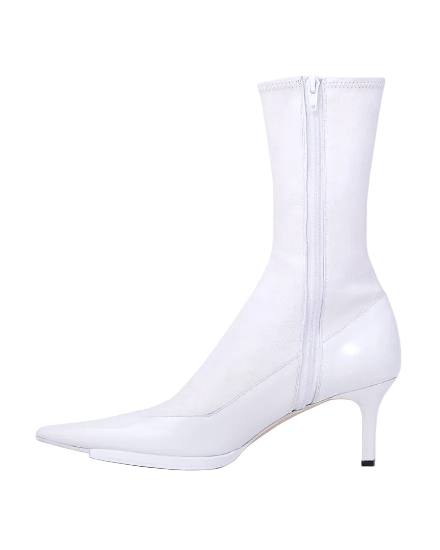 Womens Cut Off Sole Boots | White