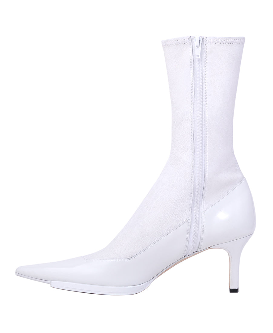 Womens cut off sole boots | White