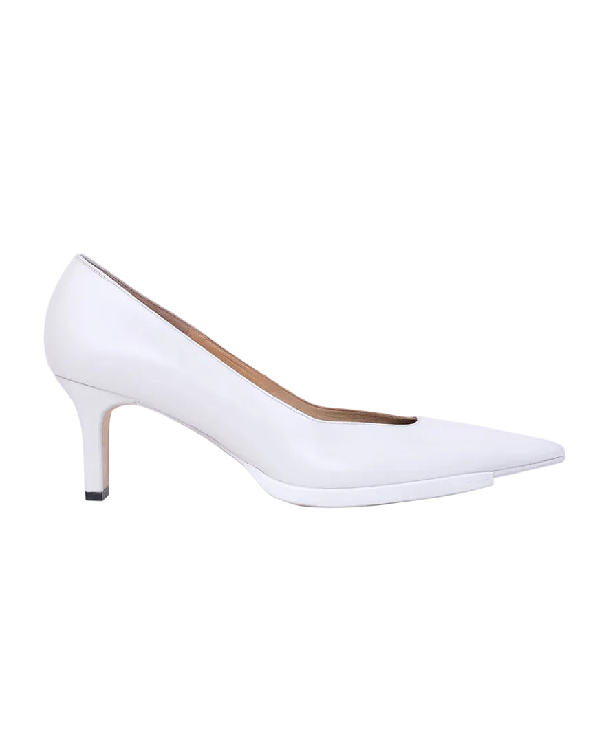 Womens Cut Off Sole Pumps | White