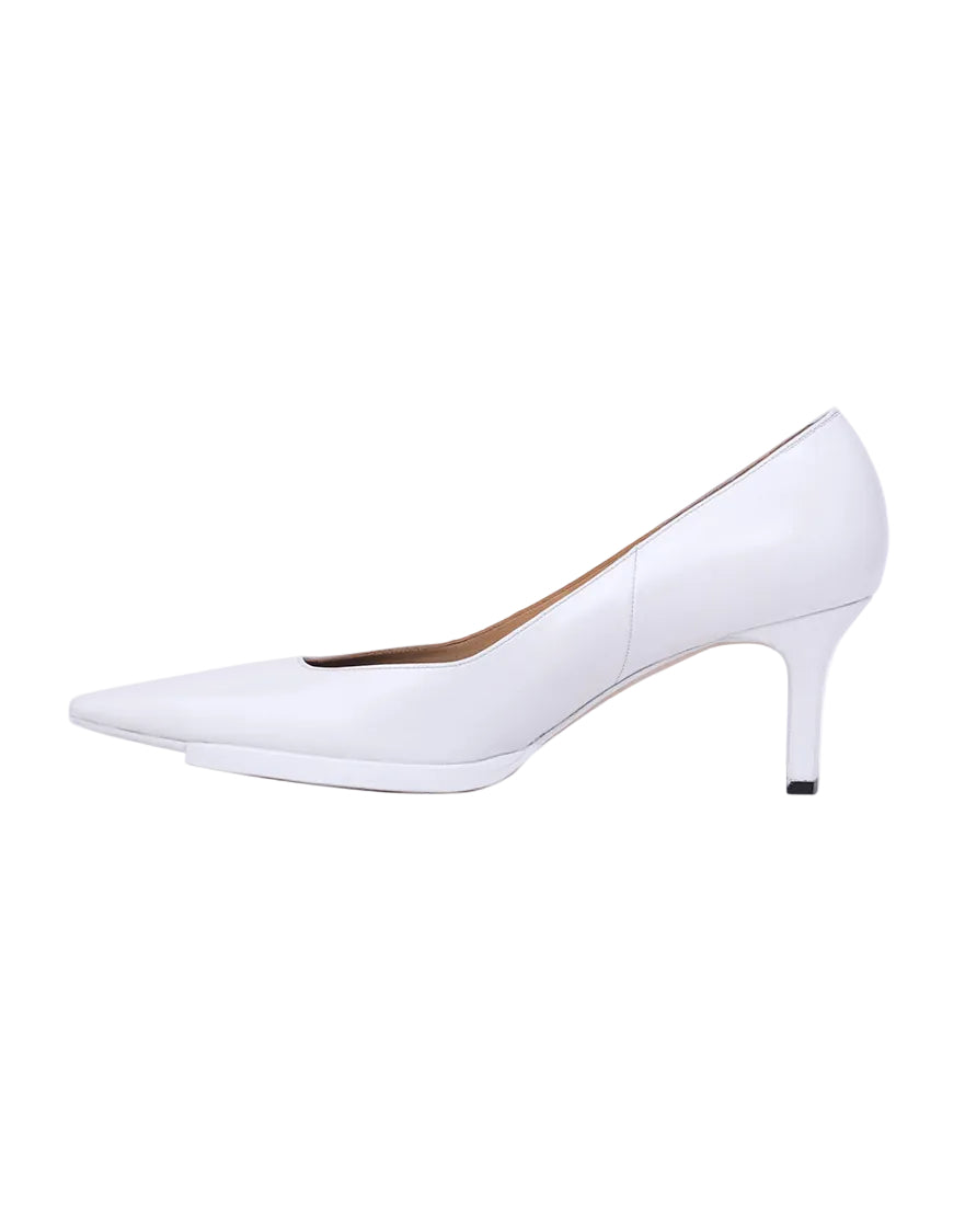Womens Cut Off Sole Pumps | White