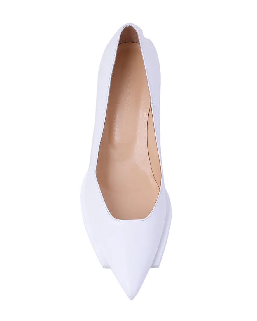 Womens Cut Off Sole Pumps | White