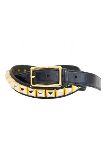 Leather studded belt