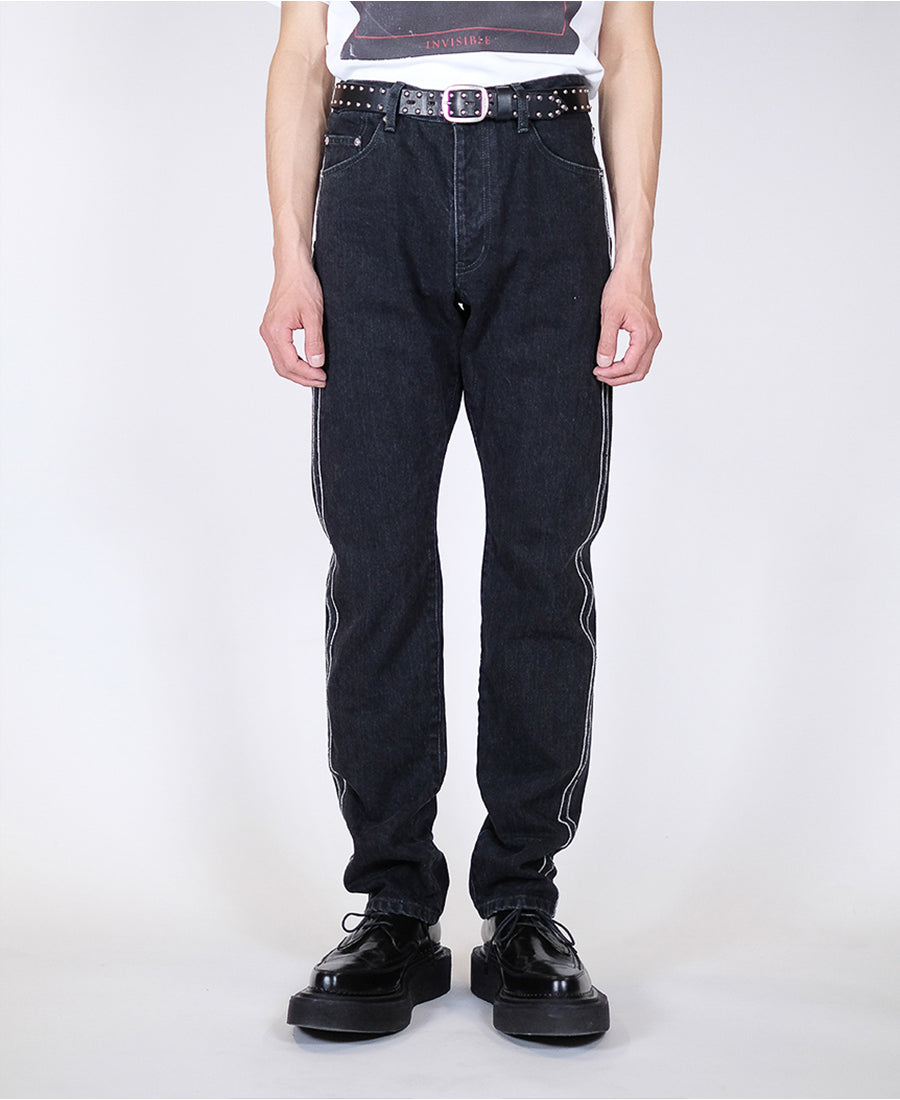 Washed denim selvedge jeans | Indigo