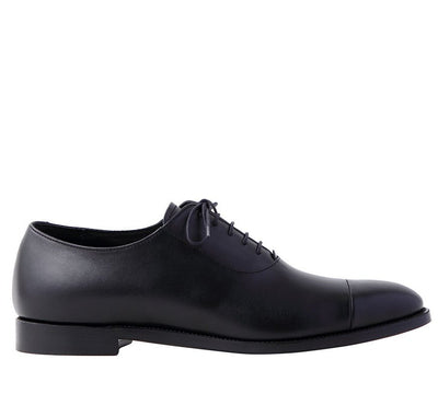 Leather straight tip shoes