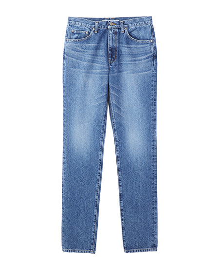 Washed Denim Straight Pants