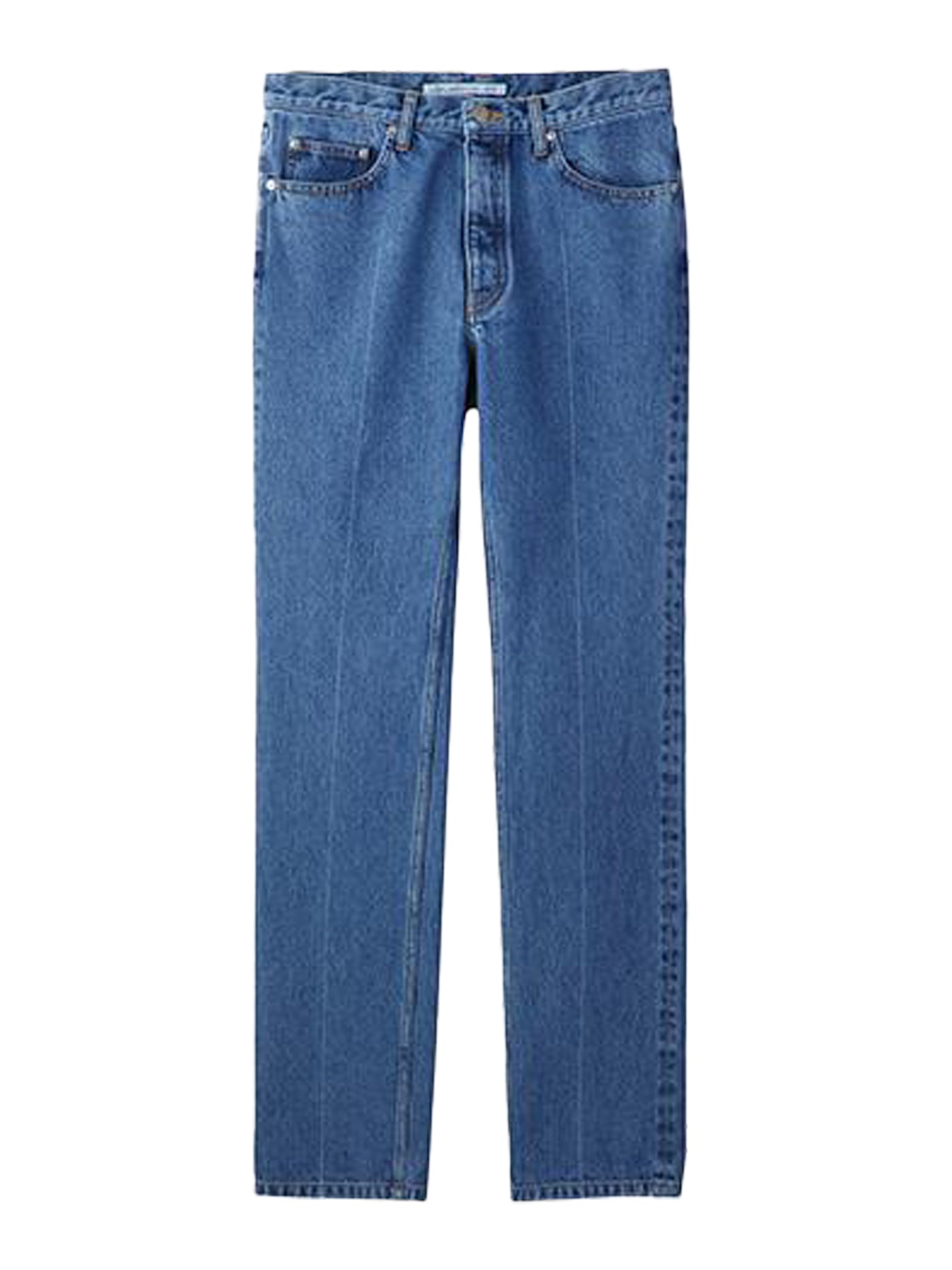 WASHED DENIM CENTER LINE PANTS-eastgate.mk