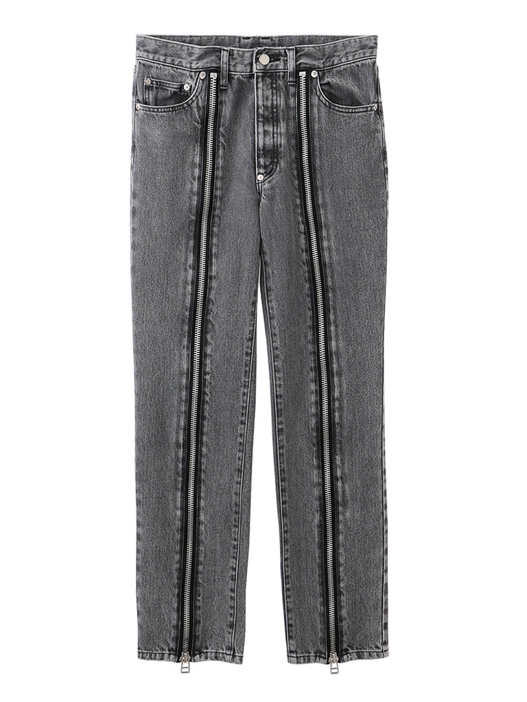 Washed denim zipped pants – JOHN LAWRENCE SULLIVAN