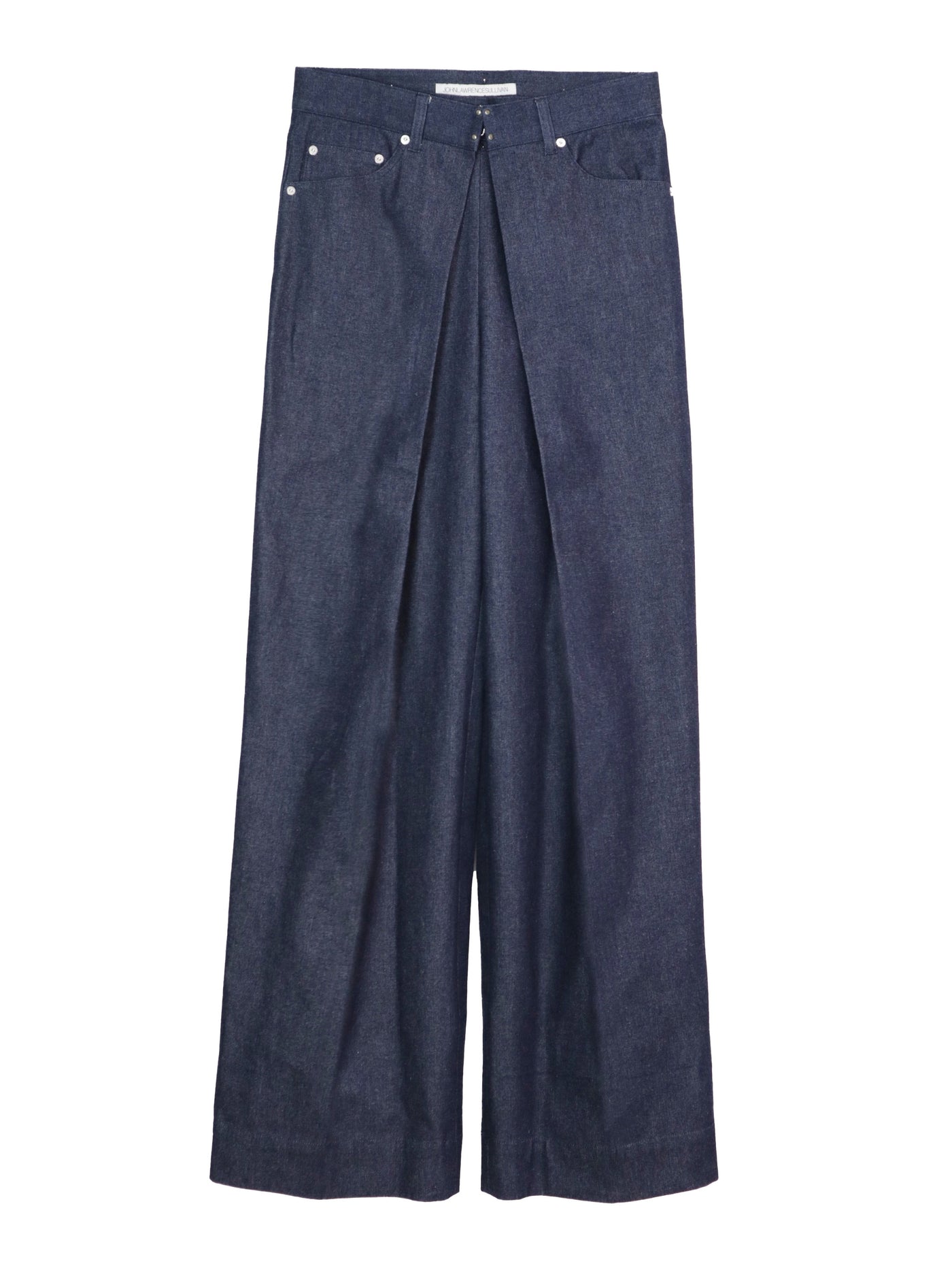 Rigid denim wide pants