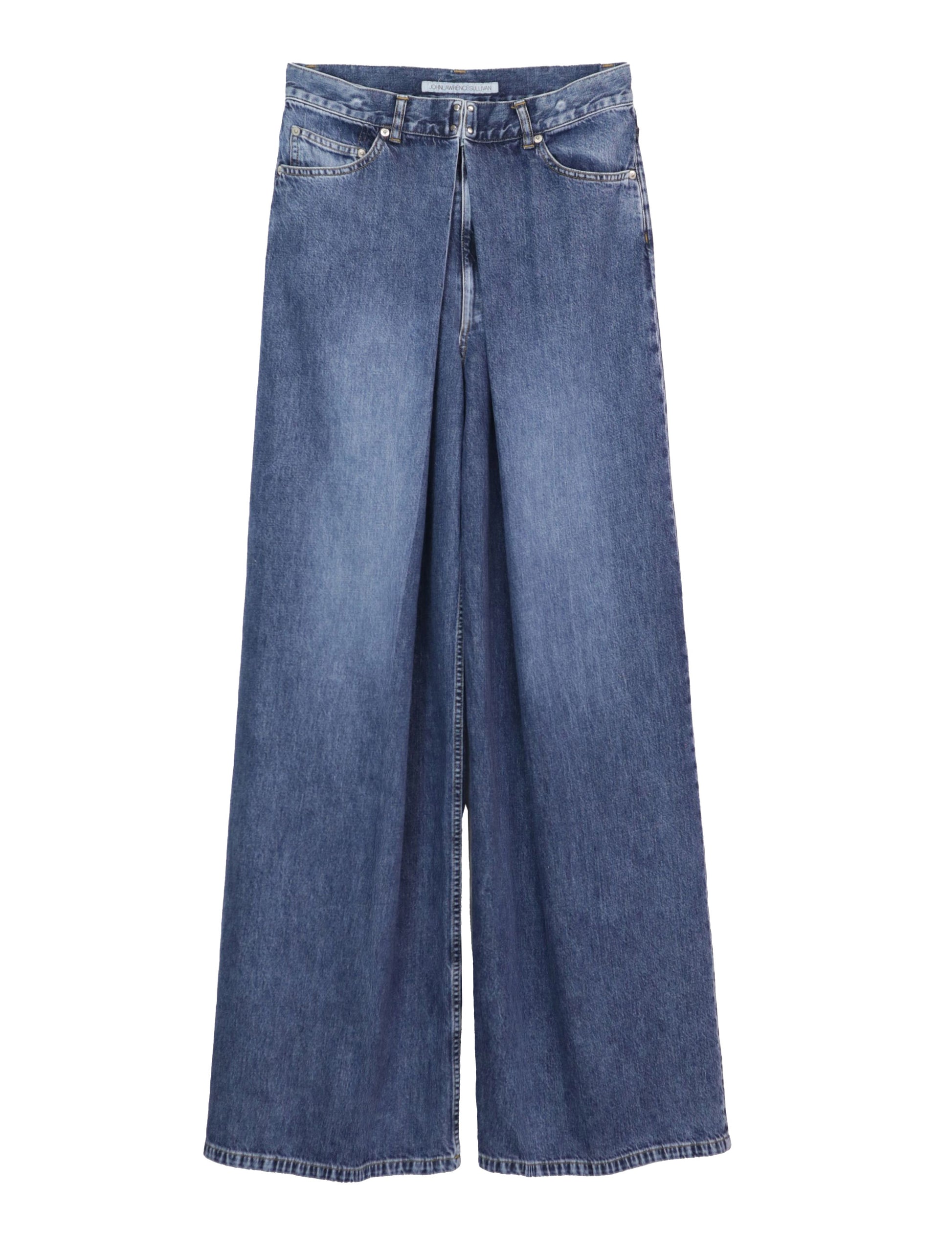 WASHED DENIM WIDE PANTS 