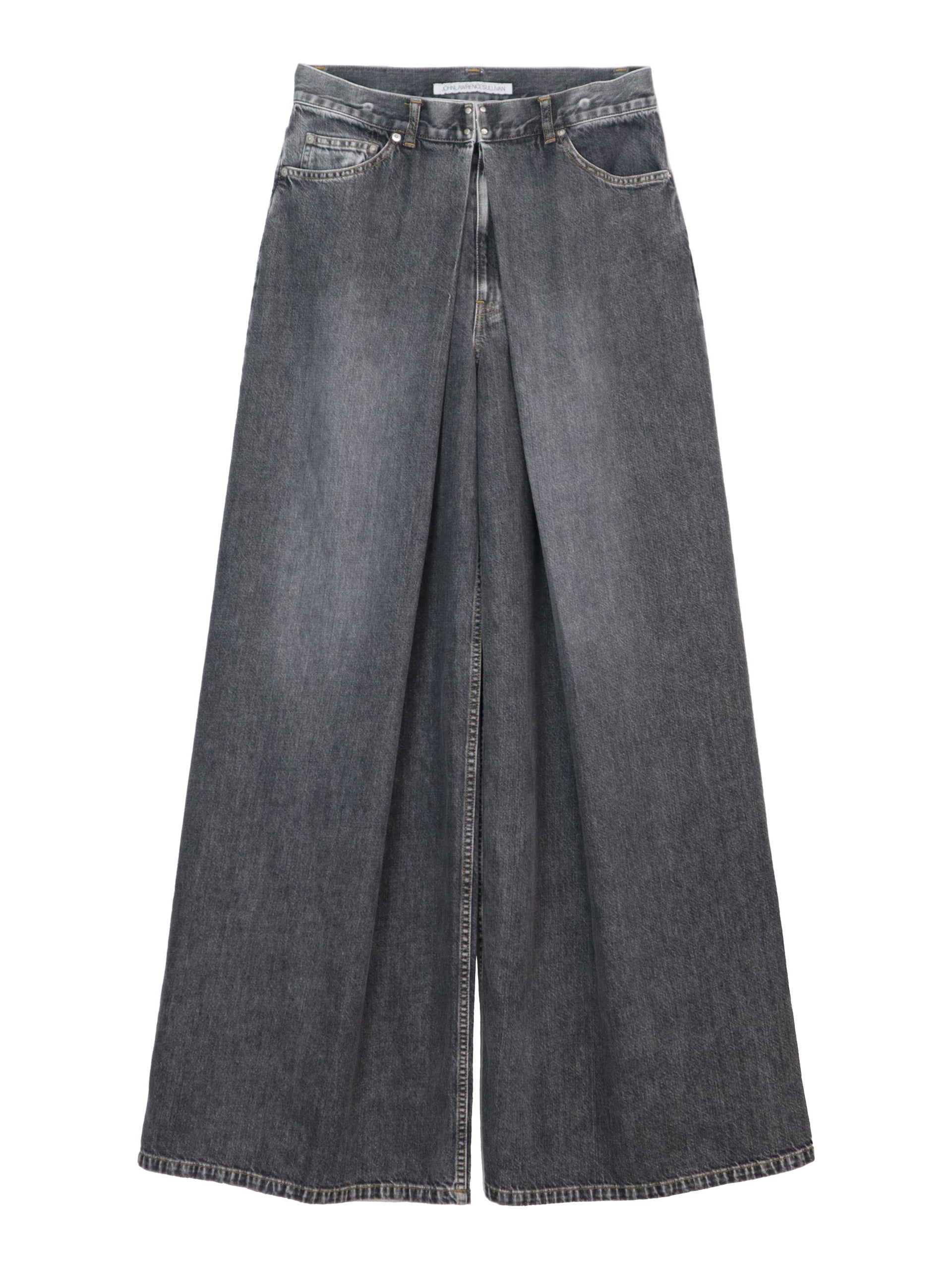 WASHED DENIM SUPER WIDE PANTS 