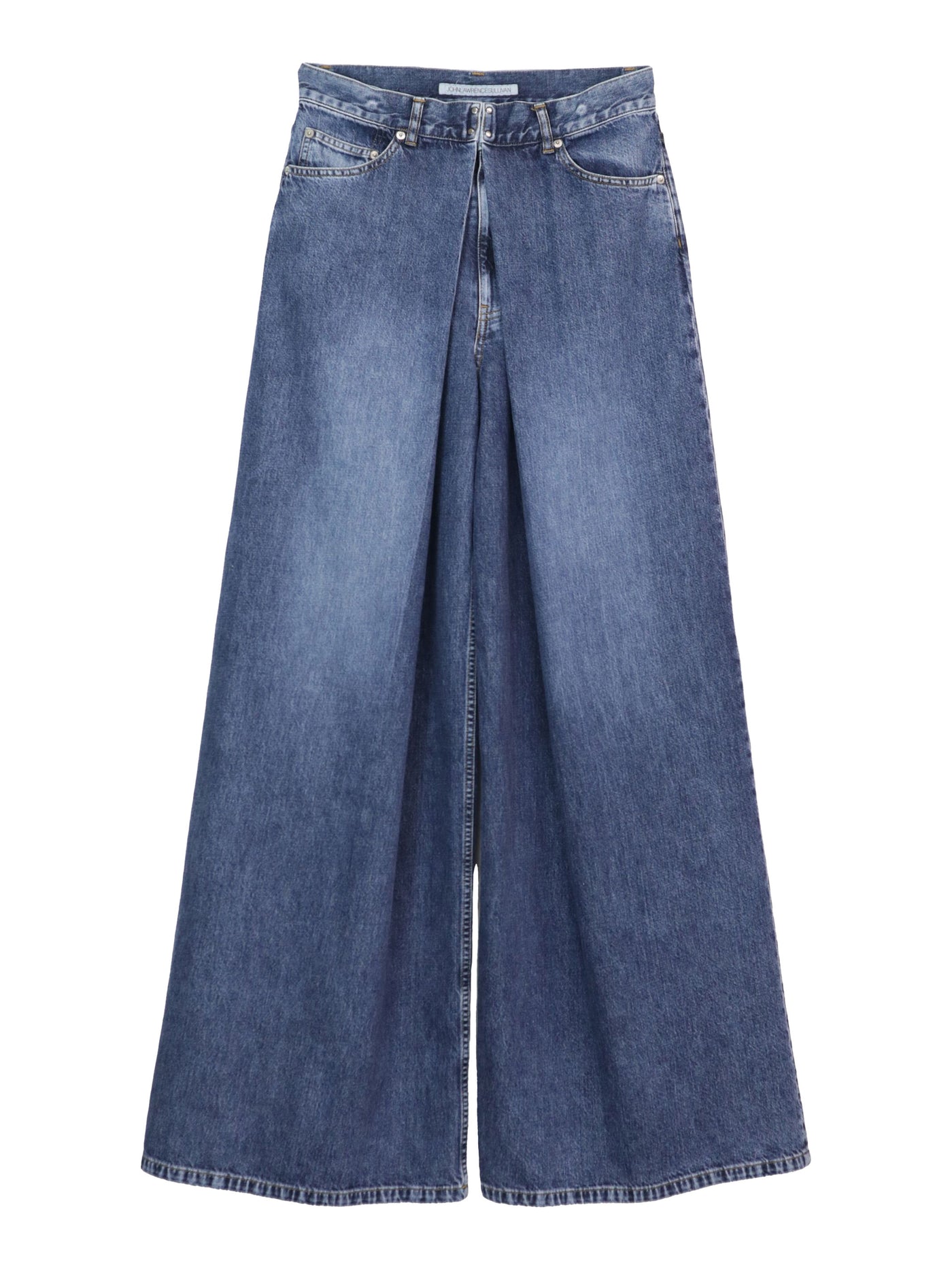 Washed denim super wide pants