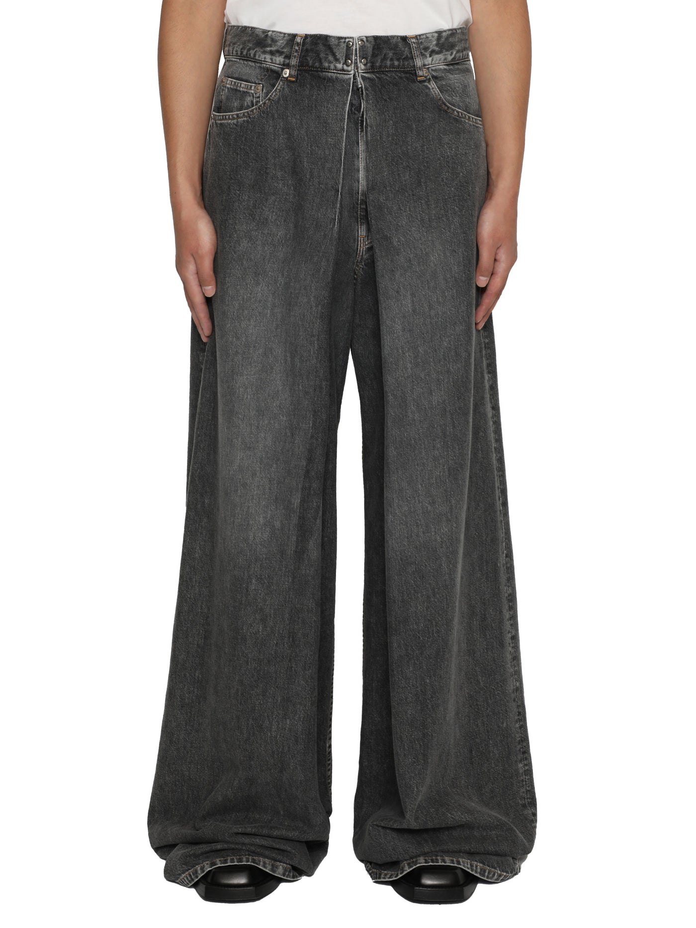 Washed Denim Super Wide Pants