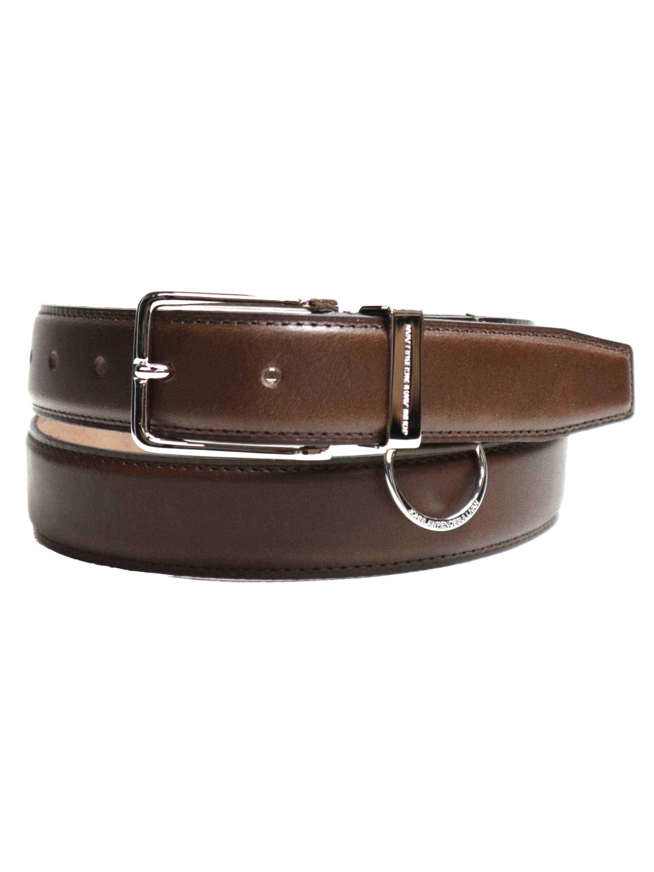 Leather pin buckle belt with d-ring