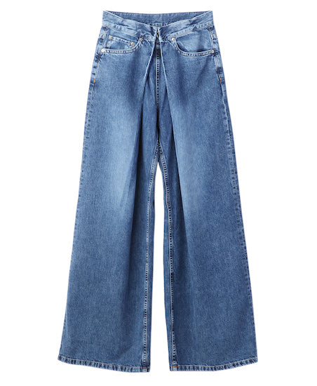 Womens washed denim wide pants – JOHN LAWRENCE SULLIVAN