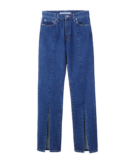 Womens washed denim slitted pants – JOHN LAWRENCE SULLIVAN