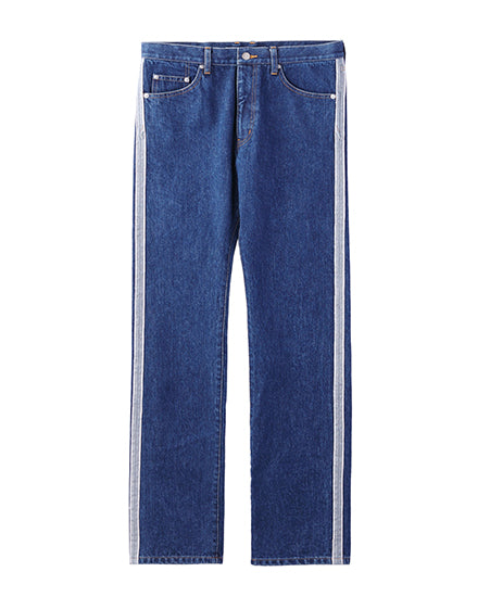 Washed denim selvedge jeans | Indigo