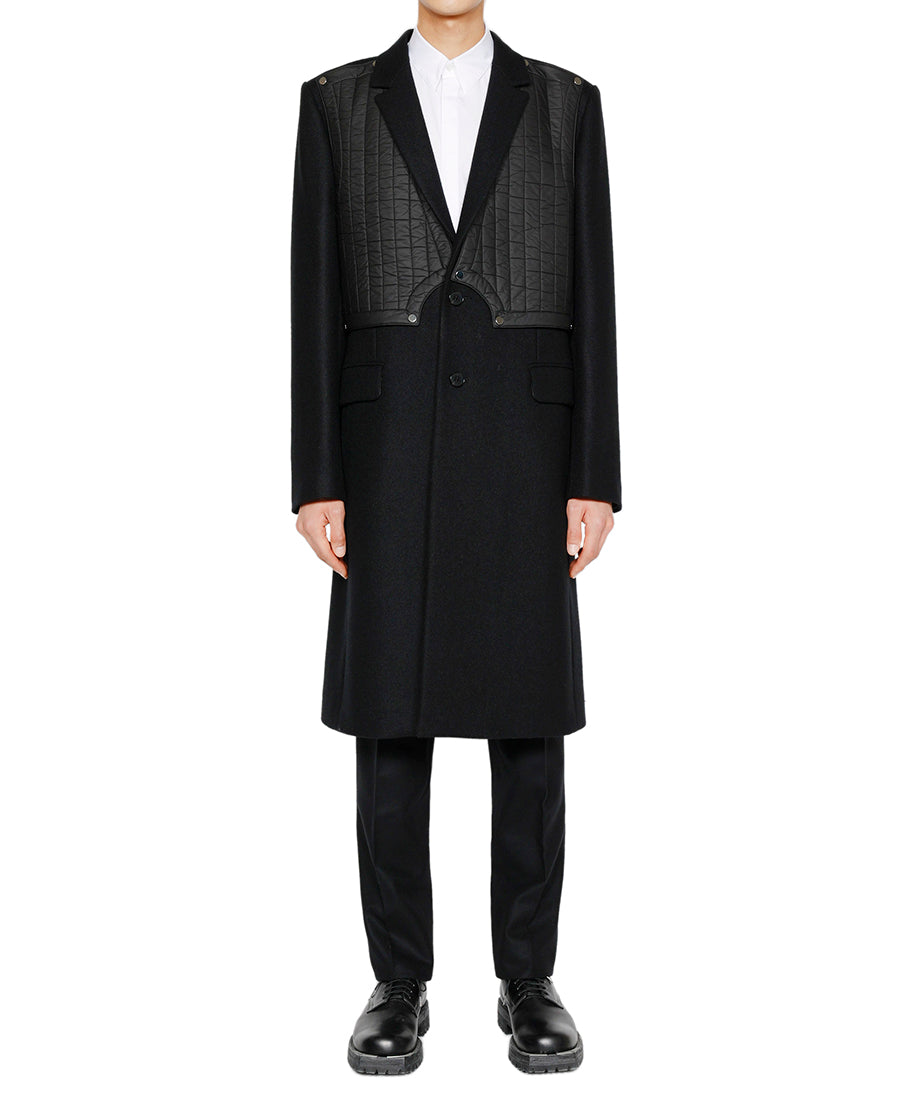 Quilt Panel Coat | Black