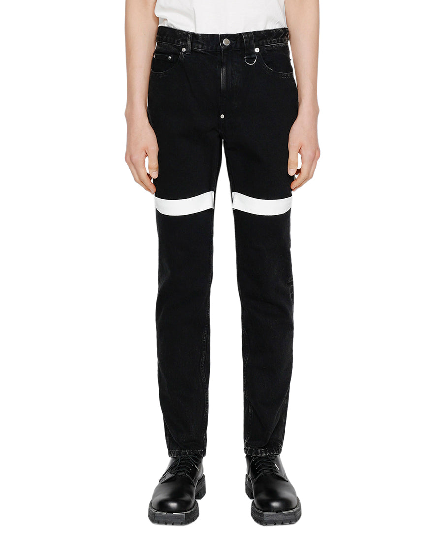 Strap Denim Pants | White*Black