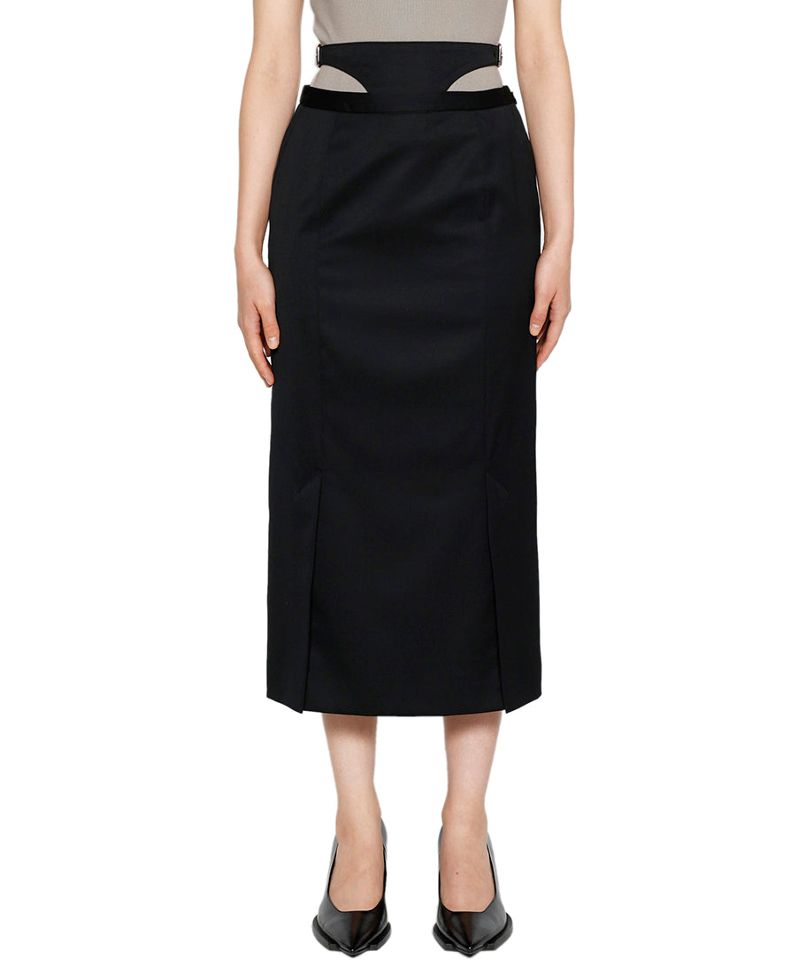 WOMENS VENETIAN WAIST BELT SKIRT | BEIGE