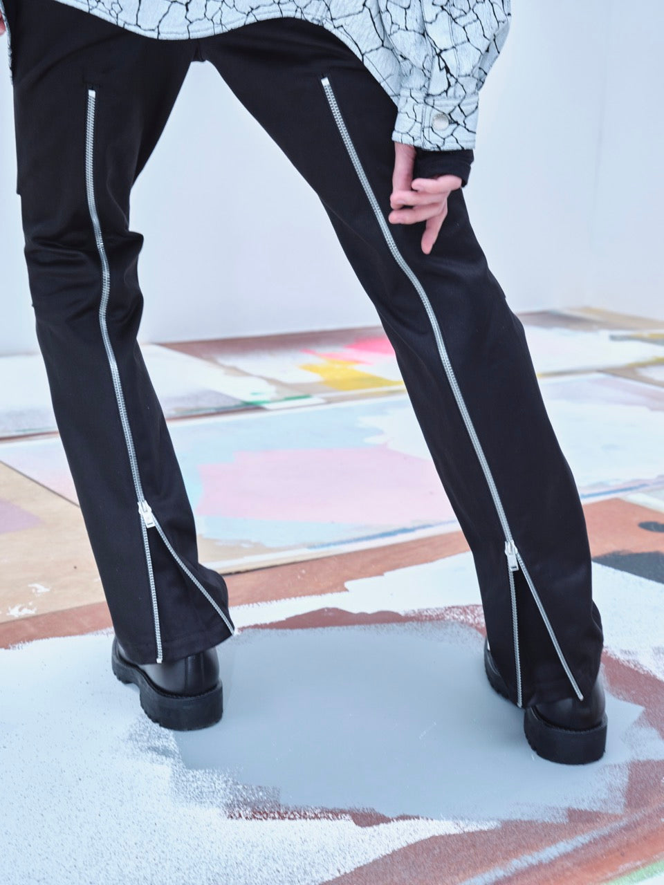 Cotton Satin Biker Pants