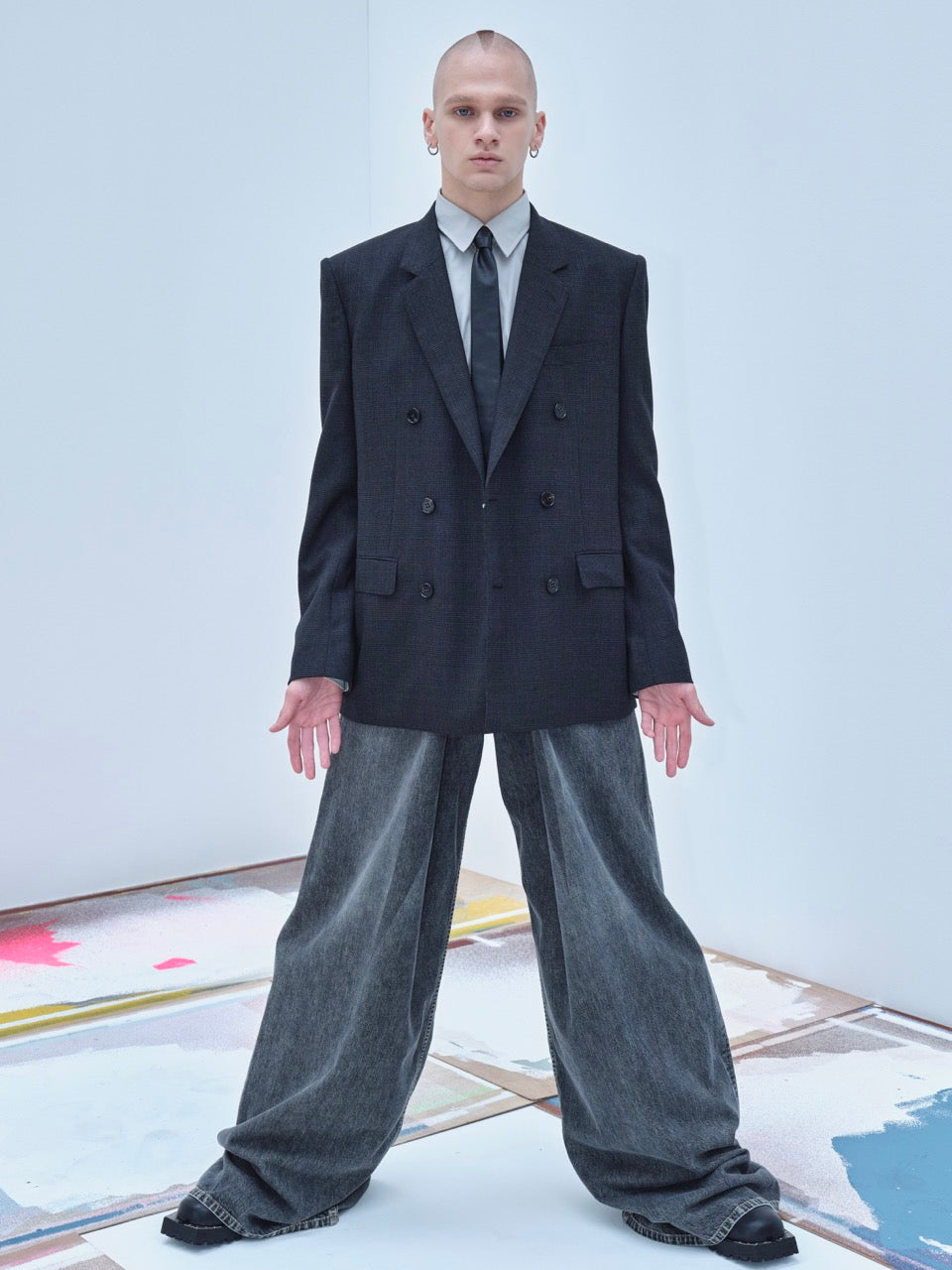Washed denim super wide pants – JOHN LAWRENCE SULLIVAN Washed denim super wide pants – JOHN LAWRENCE SULLIVAN