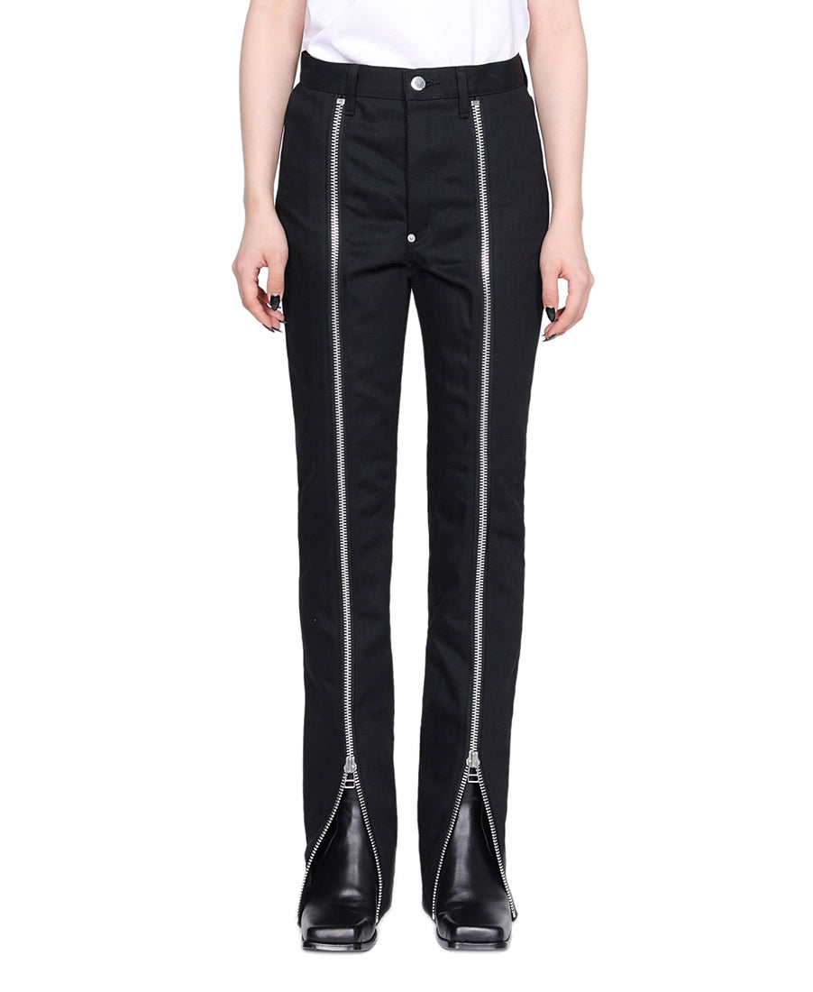 Womens Rigid Denim Zipped Pants | Black – JOHN LAWRENCE SULLIVAN