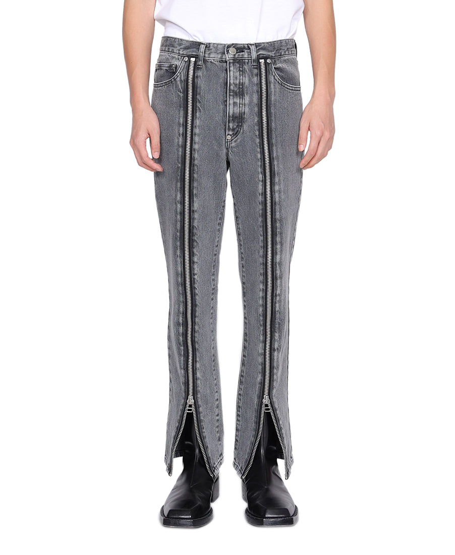 Washed denim zipped pants – JOHN LAWRENCE SULLIVAN